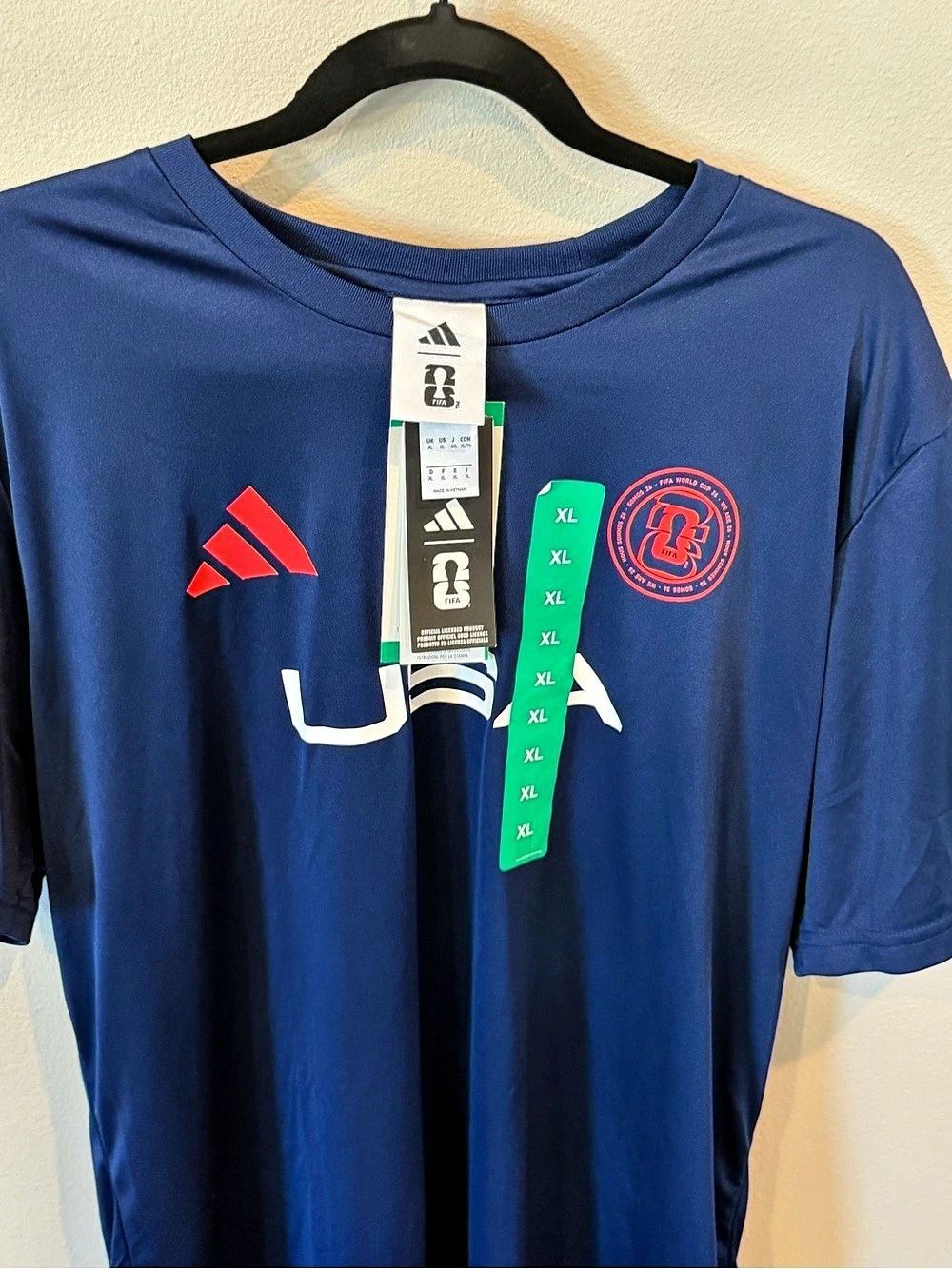 adidas USA FIFA World Cup 26 Jersey Men's Blue XL NWT Women’s XXL